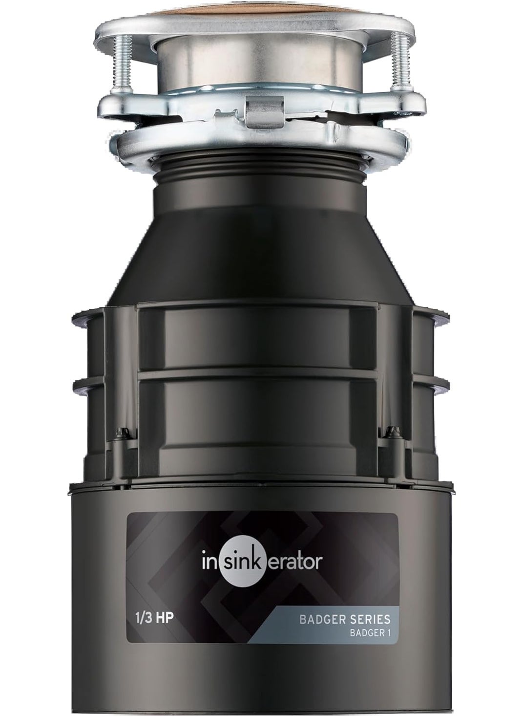 insinkerator InSinkErator Garbage Disposal Badger 1 Standard Series 13 HP Continuous Feed Black Waterborne Grey Enamel  - Image 1