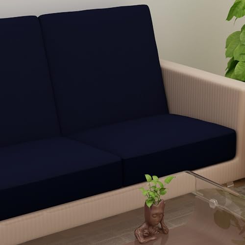 DREAM KING Terry Polycotton Sofa Seat Protector | Flexible | Elastic Stretchable | Sofa Cover | Sofa Protector Five Seater | Color- Blue (Size: 23 inch X 23 inch) Pack of 10 - Image 3