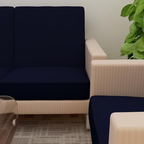 DREAM KING Terry Polycotton Sofa Seat Protector | Flexible | Elastic Stretchable | Sofa Cover | Sofa Protector Five Seater | Color- Blue (Size: 23 inch X 23 inch) Pack of 10 - Image 4