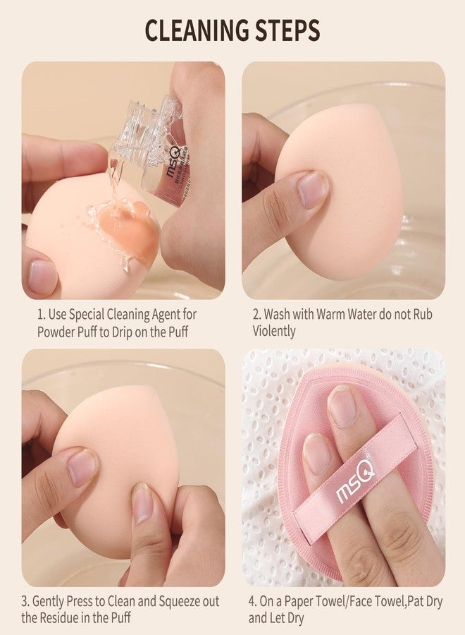 MSQ 5Pcs Makeup Sponge For Foundation Concealer and Powder, Triangle Powder Puff Soft Sponges Blender, Latex Free Blender Sponge For Liquid, Cream, Powder Seamless & Flawless Makeup, 2.75 in, Pink - Image 3