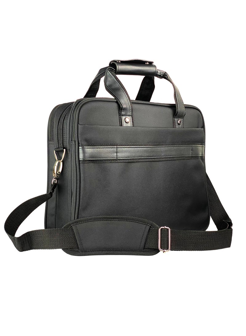 سيناتور حقيبة لابتوب نايلون  بوصة بحزام كتف قابل للتعديل للعمل والكلية والمدرسة للطلاب  أسود - Image 4