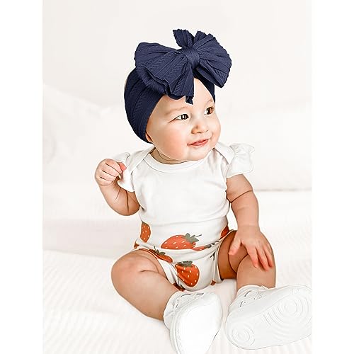 Niceye Handmade Baby Headbands Soft Stretchy Nylon Hair Bands with Bows for Newborn Infant Baby Toddler Girls - Image 3