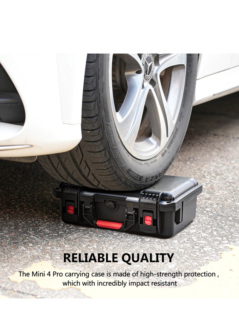 Mini 4 Pro Case Waterproof Hard Carrying Case Built-in EVA Shockproof Anti-fall Stress Resistant Secure Carrying Bag for DJI Mini 4 Pro Fly More Combo Drone Accessories for DJI RC 2/RC-N2 - Image 3