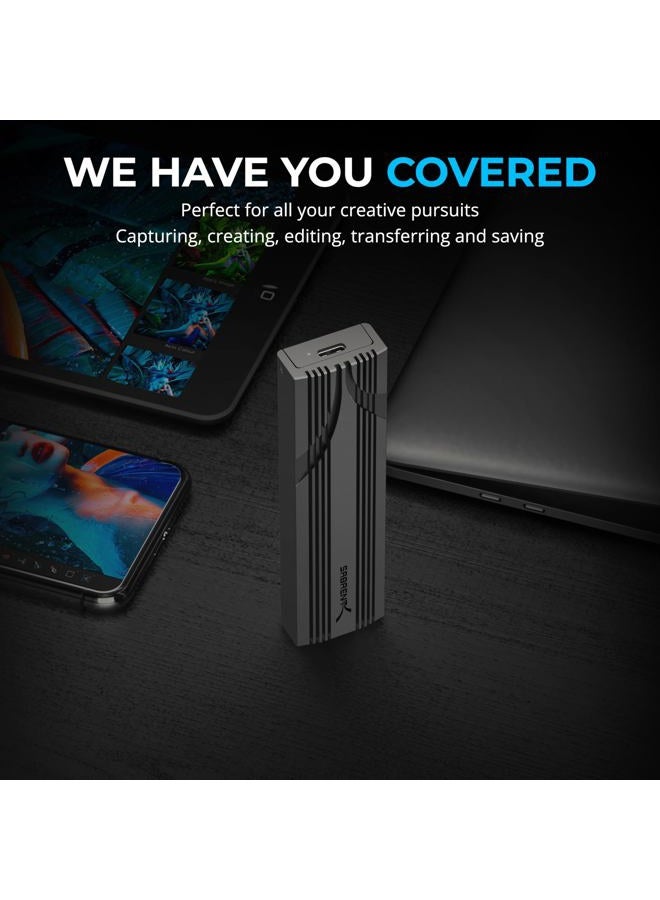 SABRENT صندوق خارجي بدون أدوات من نوع USB 3.2 Type-C لـ M.2 NVMe SSDs فقط، محول خارجي USB C Gen 2 بسرعة 10Gbps لـ M.2 2230/2242/2260/2280 (ليس SATA)، سبيكة الألمنيوم (EC-PNVO) - Image 5