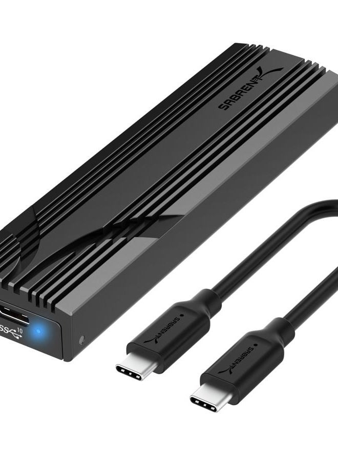 SABRENT صندوق خارجي بدون أدوات من نوع USB 3.2 Type-C لـ M.2 NVMe SSDs فقط، محول خارجي USB C Gen 2 بسرعة 10Gbps لـ M.2 2230/2242/2260/2280 (ليس SATA)، سبيكة الألمنيوم (EC-PNVO) - Image 1