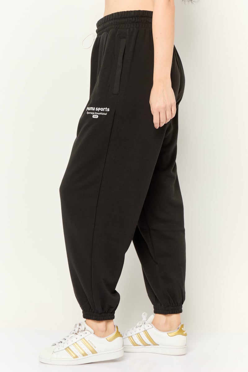 PUMA سروال رياضي خارجي مريح للنساء، أسود - Image 3