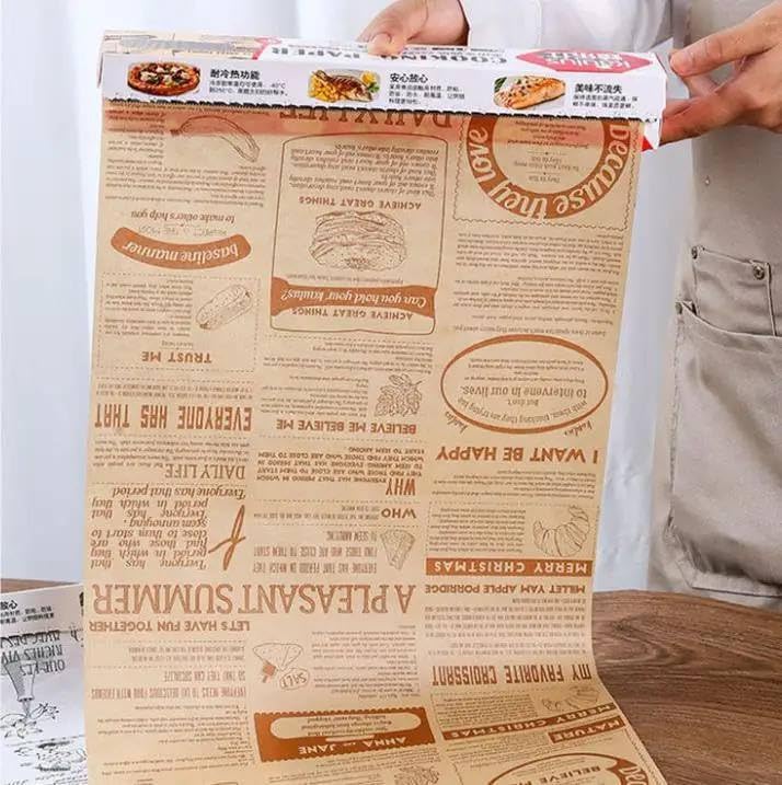 Vintage Newspaper Baking Paper, Greaseproof Non - Stick Food Wrapping Paper, Suitable for Air Fryer, Baking and Serving (Multi Color) (20) - Image 1