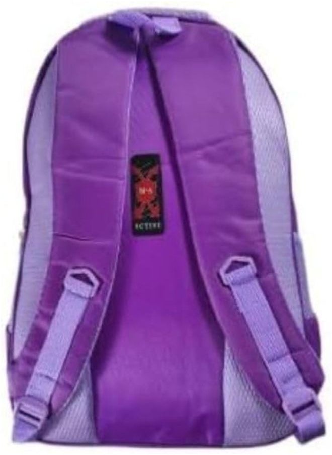 Generic School backpack with 3 zippers for girls, 18 inches, vibrant 3D drawings, a girl and a bear  - Image 2