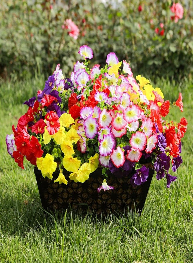 CCTIVED Artificial Petunia Flowers Outdoor UV Resistant, 16 Bundles No Fade Fake Flowers for Outside Pots, Planters, Window Boxes & Patio Decor – Realistic Faux Plants, Weatherproof, Low Maintenance - Image 1