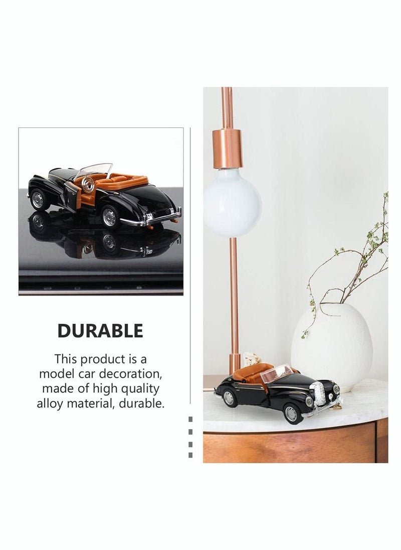 Y&D - Convertible Car Model Metal Classic Die Cast Old Figurine Alloy Vintage Collectible Toy Vehicle Photo Prop for Table Cabinet Bookshelf Black - Image 1