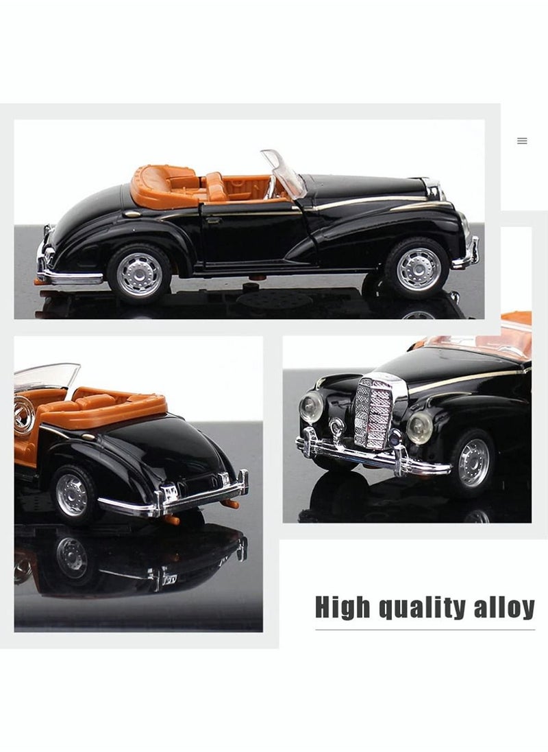 Y&D - Convertible Car Model Metal Classic Die Cast Old Figurine Alloy Vintage Collectible Toy Vehicle Photo Prop for Table Cabinet Bookshelf Black - Image 1