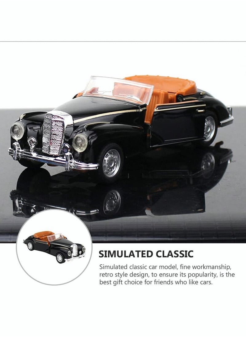 Y&D - Convertible Car Model Metal Classic Die Cast Old Figurine Alloy Vintage Collectible Toy Vehicle Photo Prop for Table Cabinet Bookshelf Black - Image 1