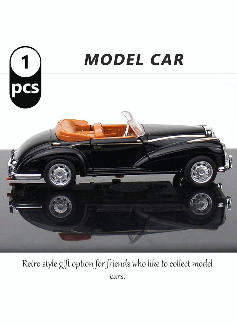 Y&D - Convertible Car Model Metal Classic Die Cast Old Figurine Alloy Vintage Collectible Toy Vehicle Photo Prop for Table Cabinet Bookshelf Black - Image 1