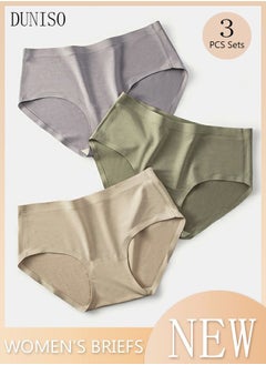 3PC Women's Briefs Ladies Girl's Mid-waist Modal Underwear High Stretch Panties Soft Underpants Underwear Full Coverage Panties Multicolor