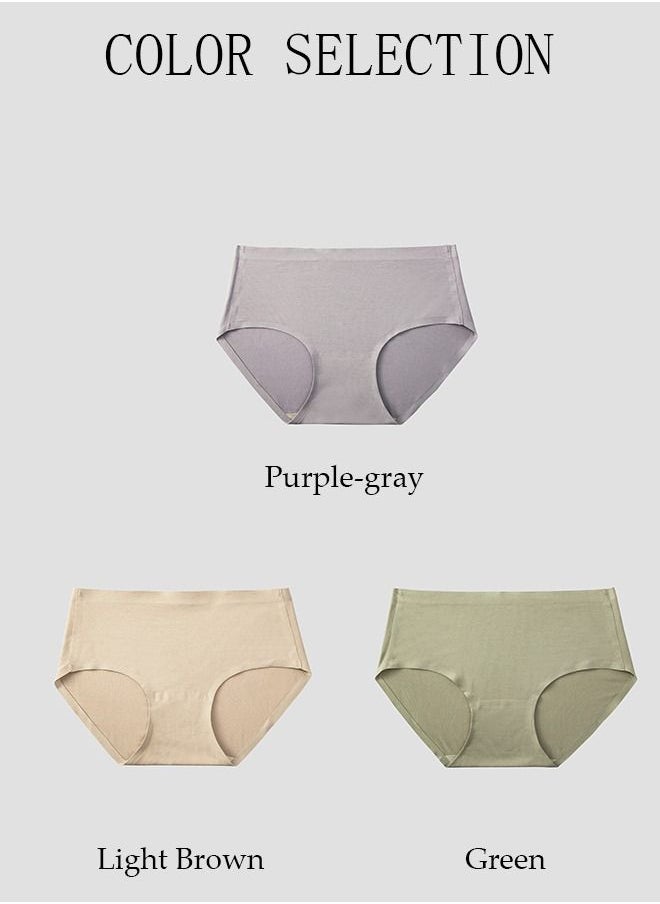 DUNISO - 3PC Women's Briefs Ladies Girl's Mid-waist Modal Underwear High Stretch Panties Soft Underpants Underwear Full Coverage Panties Multicolor - Image 1