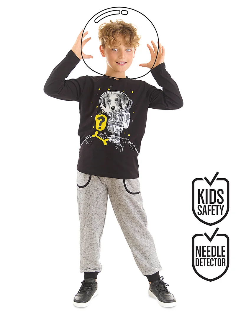 دينوكيدس طقم تي شيرت وبنطلون لطفل رائد فضاء وكلب