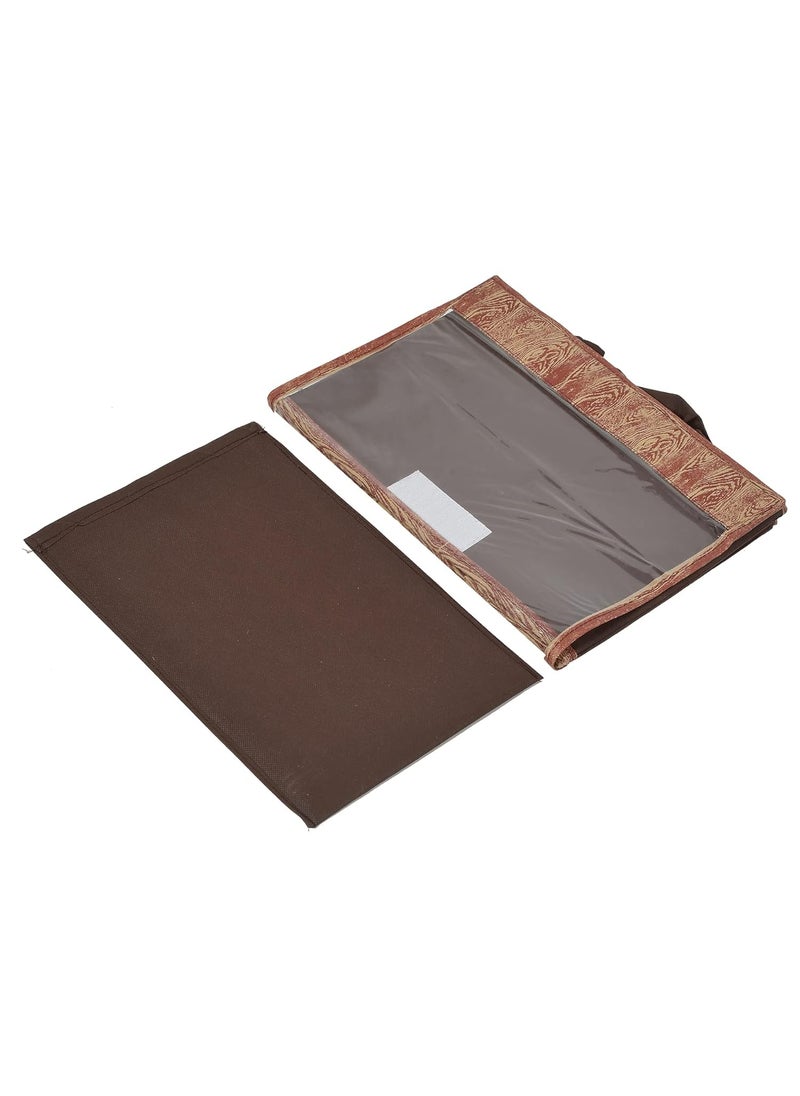 Kuber Industries Kuber Industries Wooden Design Multiuses Large Non-Woven Storage Box/Organizer With Tranasparent Lid (Brown) -44KM0441  - Image 4