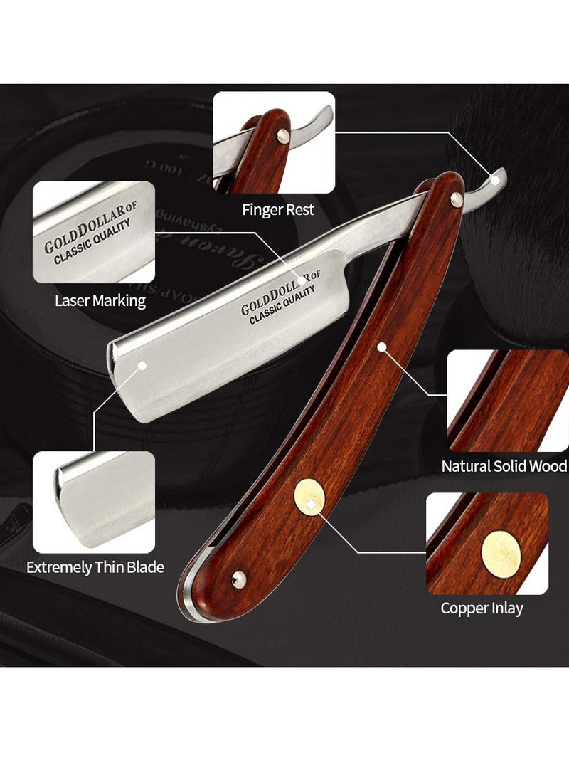 GOLD DOLLAR Straight Razor GOLD DOLLAR Wooden Handle Retro Shaving For Men & Barber Shaving Ready Without Stabilizer  - Image 3