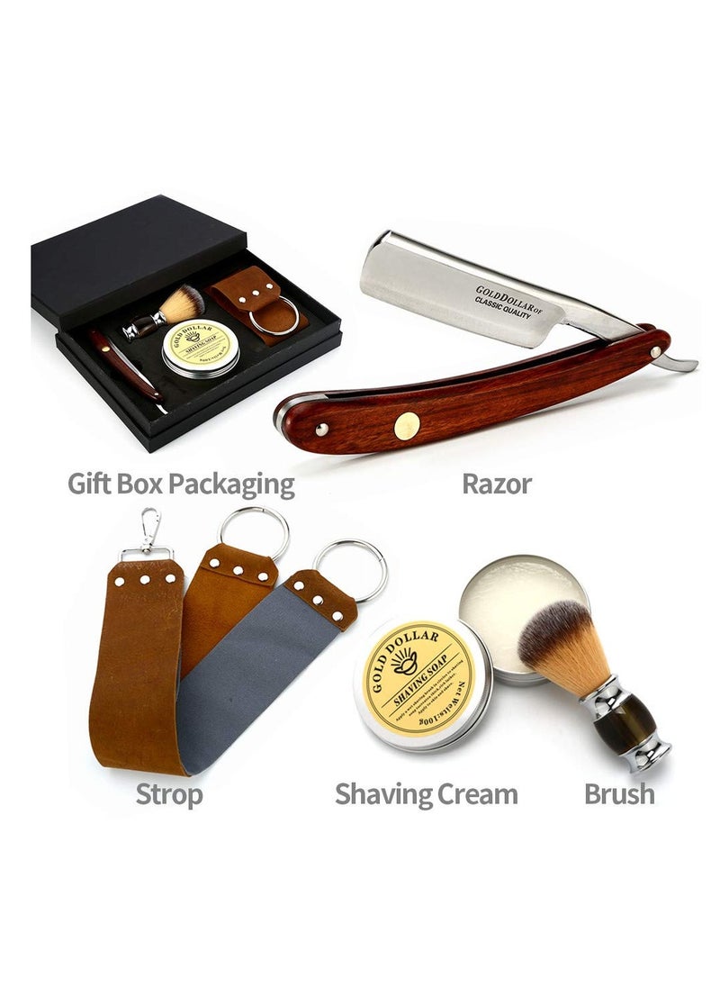 GOLD DOLLAR Straight Razor GOLD DOLLAR Wooden Handle Retro Shaving For Men & Barber Shaving Ready Without Stabilizer  - Image 2