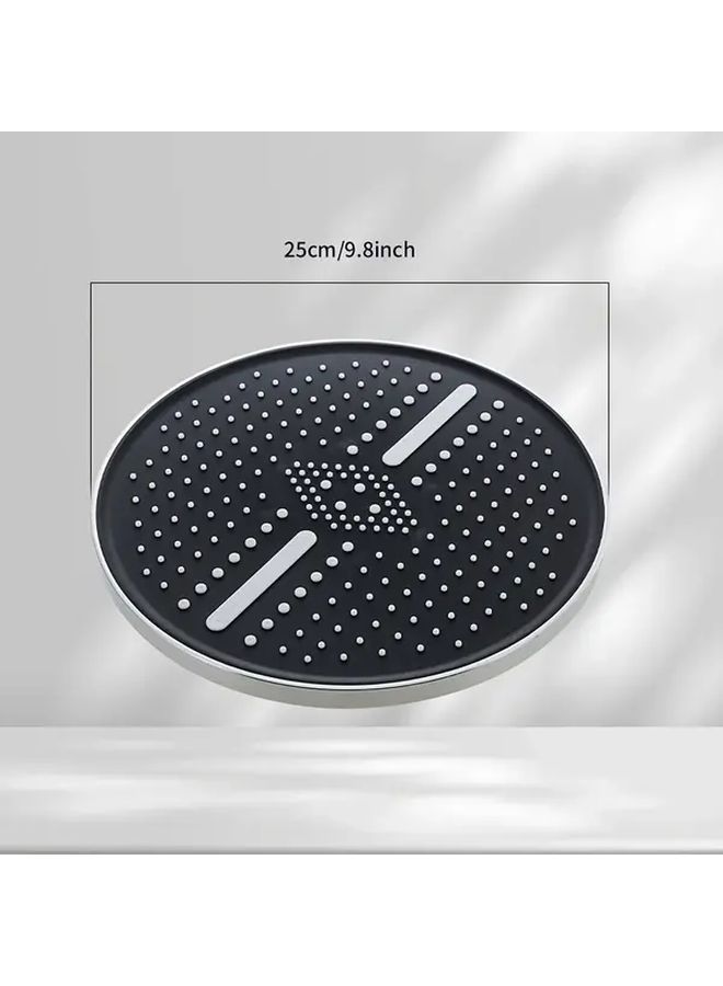 High Pressure Shower Head Silver Black Large Spray Single Head Bathroom Accessory - Image 3