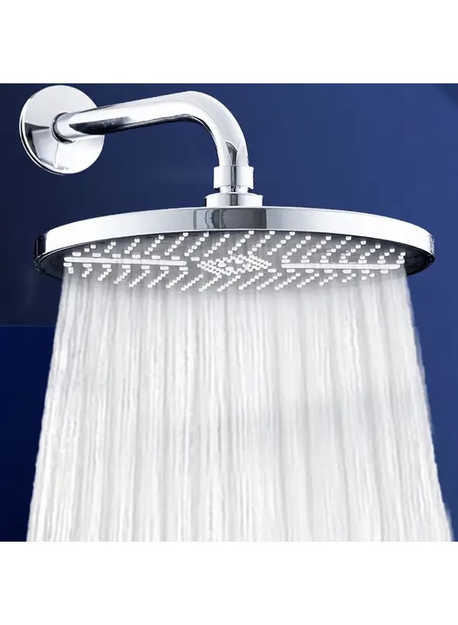 High Pressure Shower Head Silver Black Large Spray Single Head Bathroom Accessory - Image 1