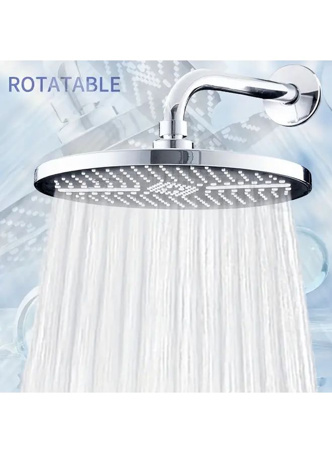 High Pressure Shower Head Silver Black Large Spray Single Head Bathroom Accessory - Image 5