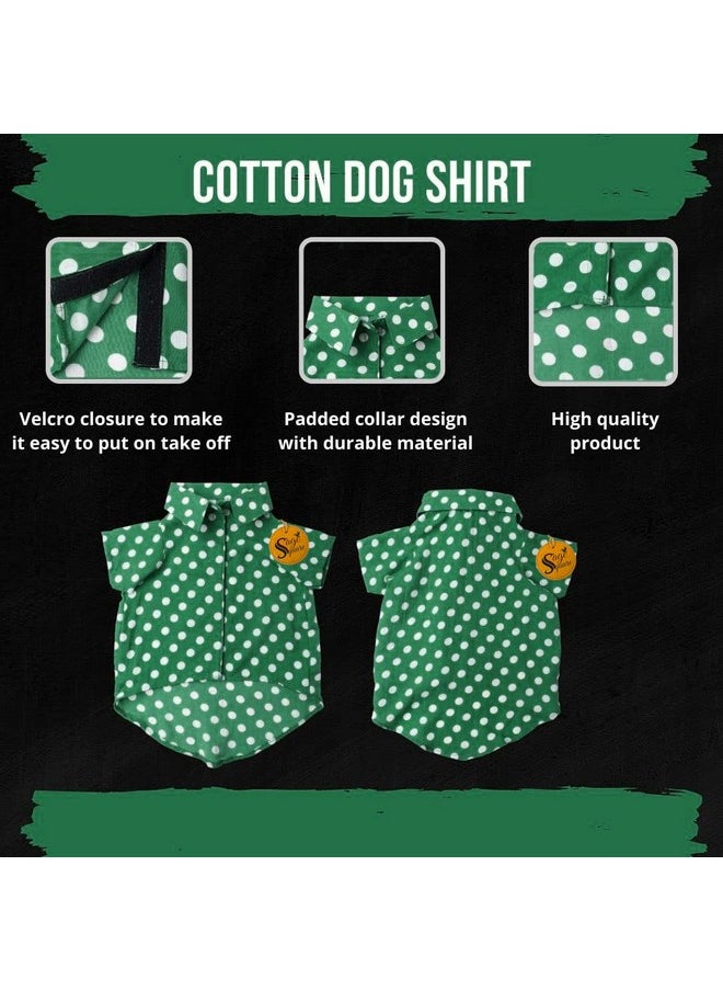 Sage Square Funky Soft Material Dog Shirt | Cool/Funky Print Pet | Soft Light Weight | Comfortable & Breathable Dog Clothing | Trendy Vest Outfit (Large - 22 Inch) (Polka Green)  - Image 4