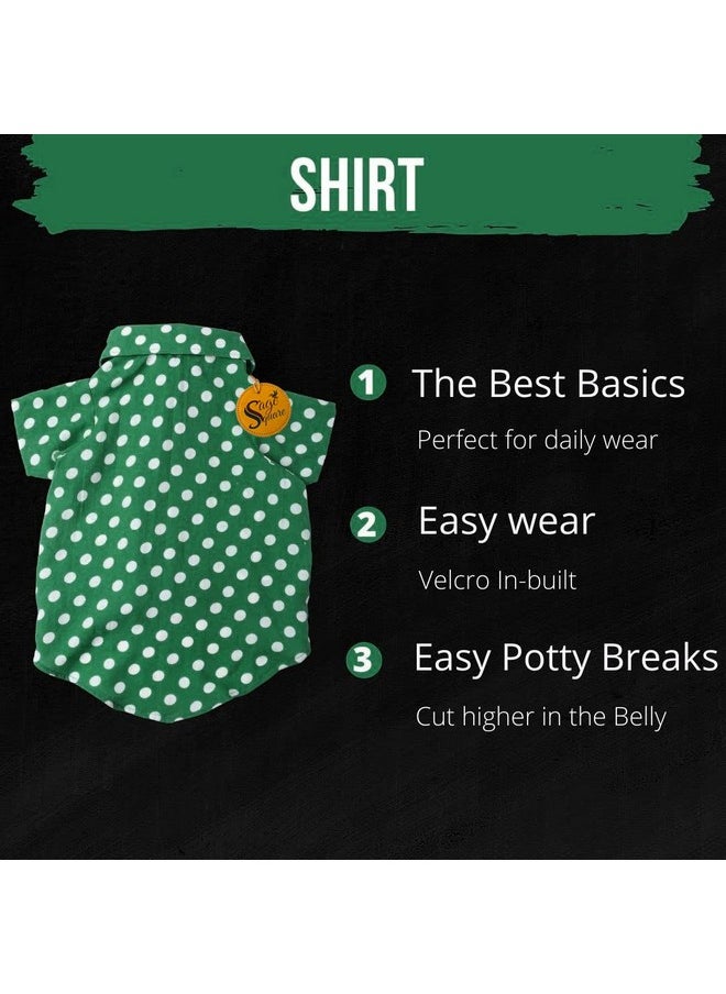 Sage Square Funky Soft Material Dog Shirt | Cool/Funky Print Pet | Soft Light Weight | Comfortable & Breathable Dog Clothing | Trendy Vest Outfit (Large - 22 Inch) (Polka Green)  - Image 5