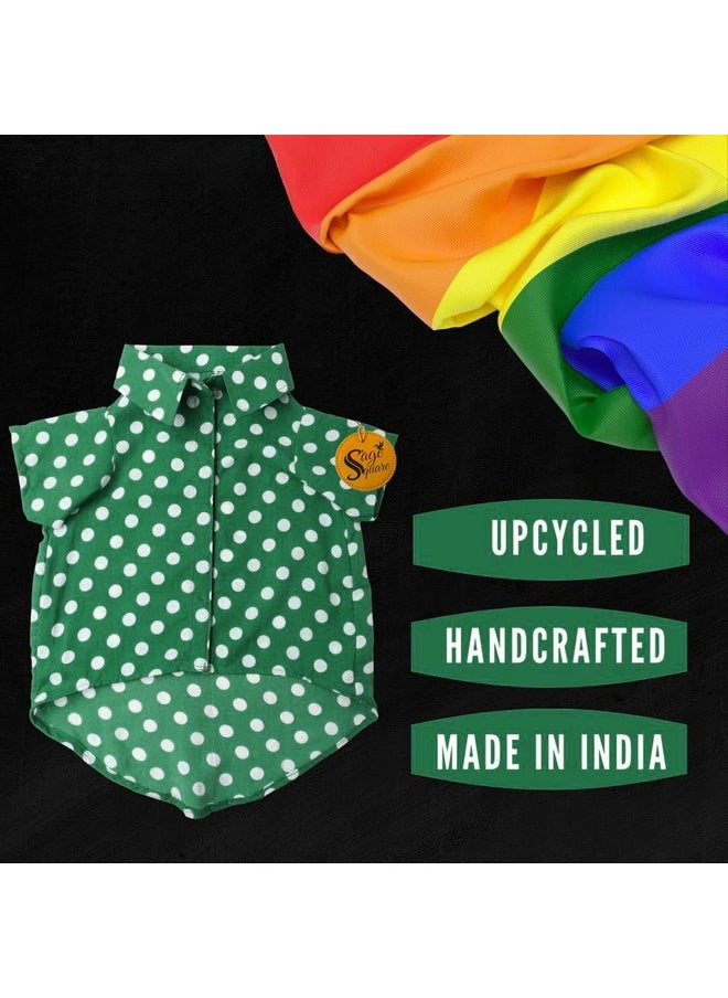 Sage Square Funky Soft Material Dog Shirt | Cool/Funky Print Pet | Soft Light Weight | Comfortable & Breathable Dog Clothing | Trendy Vest Outfit (Large - 22 Inch) (Polka Green)  - Image 3