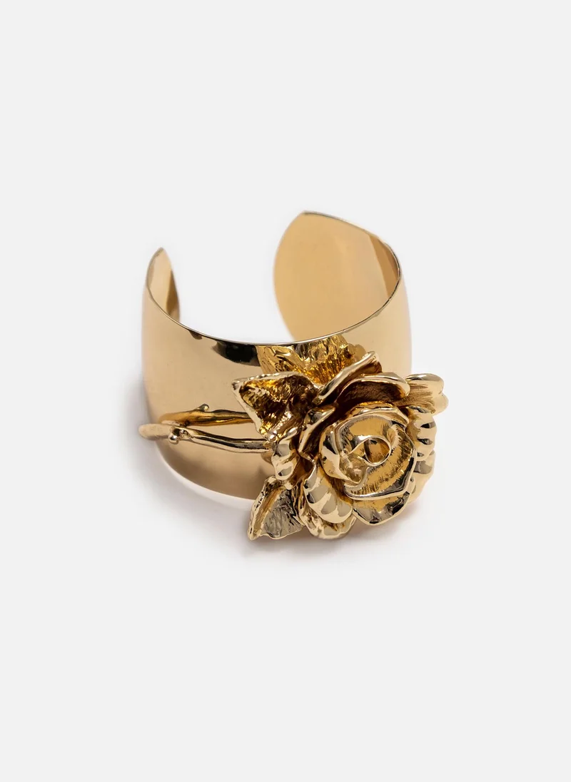 Lichi  Round golden bracelet with a rose for Women | Best Price UAE