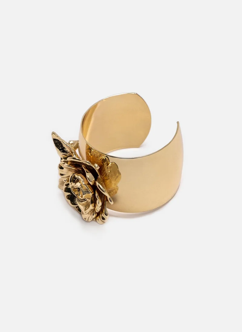 Lichi  Round golden bracelet with a rose for Women | Best Price UAE