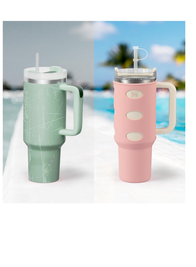 Excefore Protective Silicone Boot Set for Stanley Cup Accessories, Water Bottle Sleeve for Stanley 30/40 oz Tumbler with Handle, Protective Water Bottle Cup Bottom Bumper Cover For Stanley Boot Sleeve  - Image 4