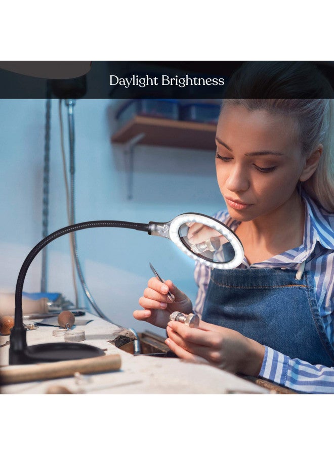 Brightech LightView Pro Flex 2 in 1 Magnifying Desk Lamp, 1.75x Light Magnifier, Adjustable Magnifying Glass with Light for Crafts, Reading, Close Work - Image 5