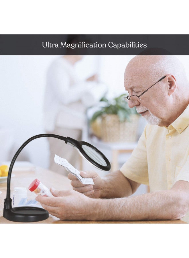 Brightech LightView Pro Flex 2 in 1 Magnifying Desk Lamp, 1.75x Light Magnifier, Adjustable Magnifying Glass with Light for Crafts, Reading, Close Work - Image 3