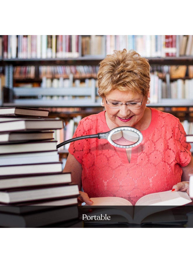 Brightech LightView Pro Flex 2 in 1 Magnifying Desk Lamp, 1.75x Light Magnifier, Adjustable Magnifying Glass with Light for Crafts, Reading, Close Work - Image 4