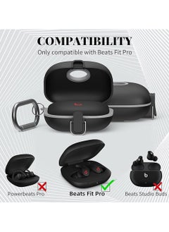 Generic For Beats Fit Pro 2021 Earbuds case，Armor Shockproof Protective with Anti-Lost Lanyard Keychain with Lock(Black)  - Image 2