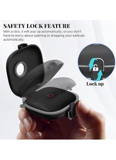 Generic For Beats Fit Pro 2021 Earbuds case，Armor Shockproof Protective with Anti-Lost Lanyard Keychain with Lock(Black)  - Image 3