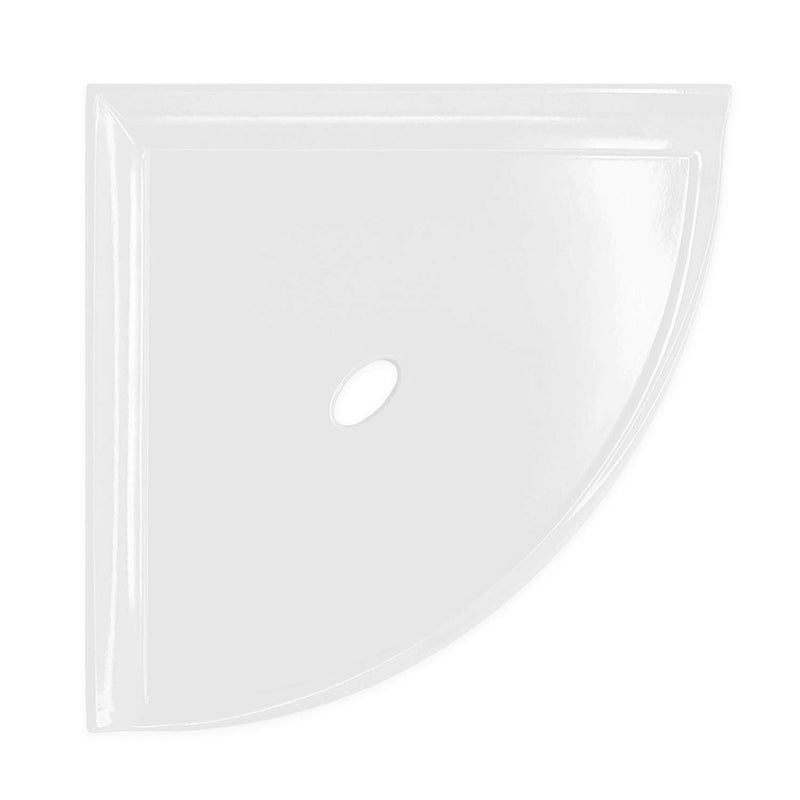 Questech 8 Corner Shower Shelf Retrofit Shower Organizer for Tile Walls Corner Caddy Soap Dish Bathroom Storage Metro Flatback Bright White Polished