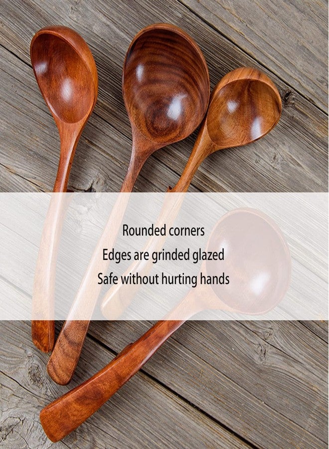 Beufee Wooden Soup Spoon, Ladle With Long Handle for Cooking and Serving - Large Wooden Ladles (S) - Image 4