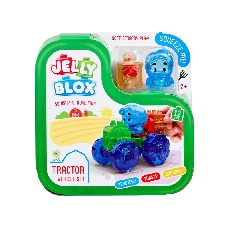 Jelly Blox Goliath Tractor Set, 12 Piece Toddler & Preschool Building Blocks, Ouch-Free Tactile & Sensory Play Fidget Toy, Stackable, Squishable & Stretchable Blocks Suitable for Boys & Girls Aged 2+ - Image 2