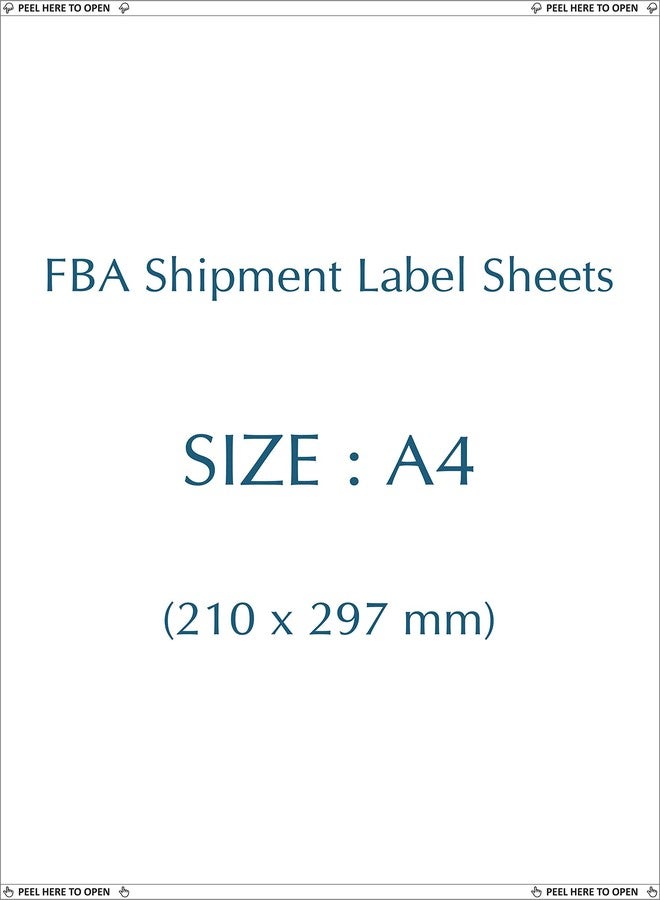 SECUREMENT ملصقات SECUREMENT® الكاملة بحجم A4 لشحنات FBA - مناسبة لجميع الطابعات (200) - Image 1