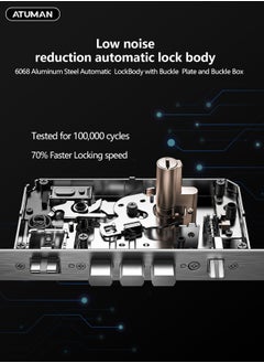 ATuMan Smart Door with Camera,Smart Door Lock,Palm Vein unlock 3D Facial Recognition,Real-Time Monitor,Two-Way Intercom,CNC Material,Tuya WiFi APP Control,Emergency USB Power  - Image 5