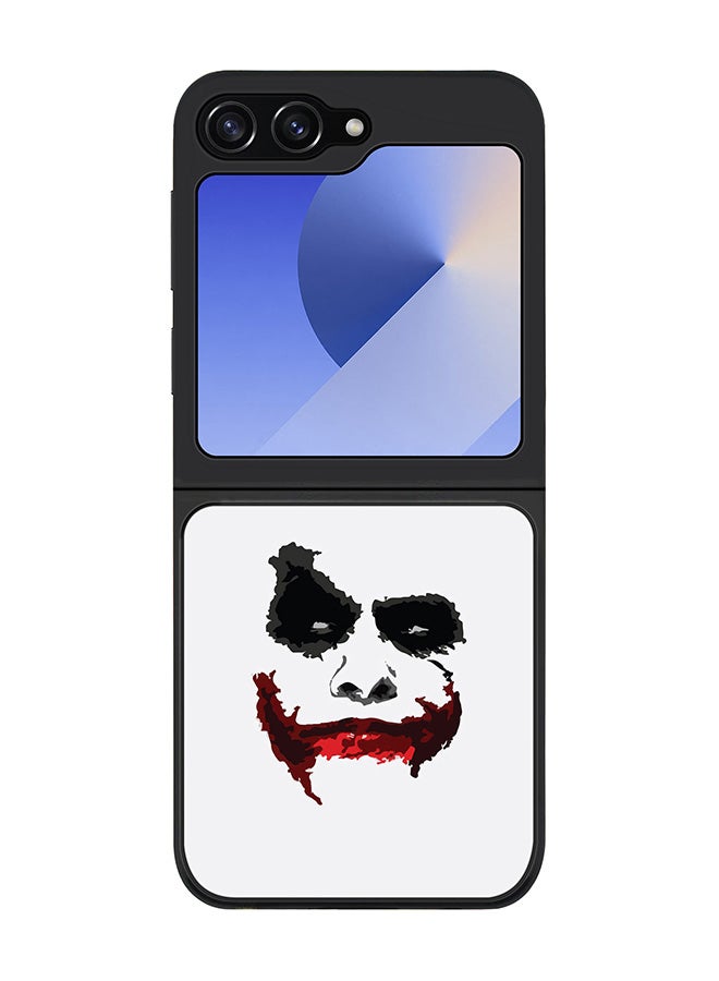 Stylizedd Rugged Black edge case for Samsung Galaxy Z Flip7 FE, Slim fit Soft Case Flexible Rubber Edges Anti Drop TPU Gel Thin Cover -  Joker Grin - Image 1