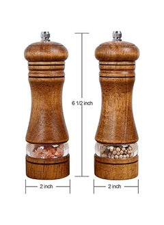 Wood Salt and Pepper Grinder Set - Manual Mill with Adjustable Ceramic Rotor, Refillable, Acrylic Window - 6.5 inch, 2 Pack - pzsku/Z8BDAFD4B53CD8D102F26Z/45/_/1718347912/259f2b61-24d6-470e-a405-30744acb84c9