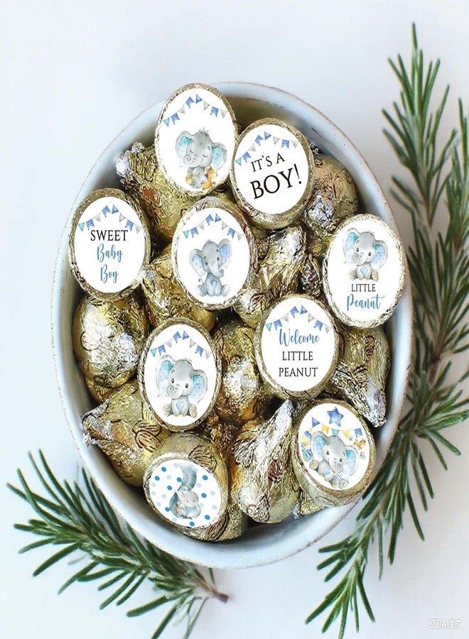 Andrain Blue Elephant Baby Shower Favors Stickers, 450PCS Boy Elephant Chocolate Kisses Candy Stickers, Baby Shower Candy Labels - Image 4