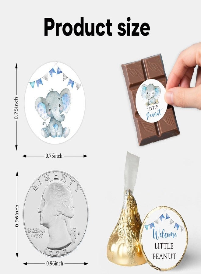 Andrain Blue Elephant Baby Shower Favors Stickers, 450PCS Boy Elephant Chocolate Kisses Candy Stickers, Baby Shower Candy Labels - Image 3