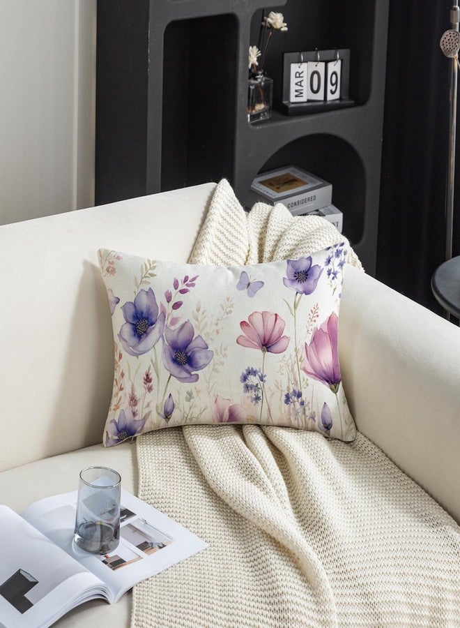 TAJWE Floral Throw Pillow Covers 12x20 Set of 2 Spring Summer Outdoor Decor Lumbar Pillow Cases for Home Couch Decorations - Image 5