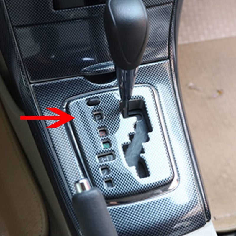 SZFKACCESS for 2007 2008 2009 2010 2011 2012 2013 Toyota Corolla AT model Carbon Fiber ABS Gear Shift Lever Frame Trim (7 holes AT model) - Image 2