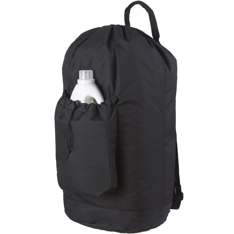 Laundry Backpack Bag Dirty Clothes Travel Laundry Bag with Shoulder Straps for College Dorm Room Black