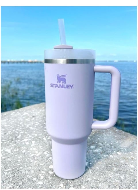 Quencher H2.0 Flowstat Vacuum Insulated Stainless Steel Tumbler with Lid and Straw for Water, Iced Tea, Coffee, Smoothies and More 1.18L Stanley Purple